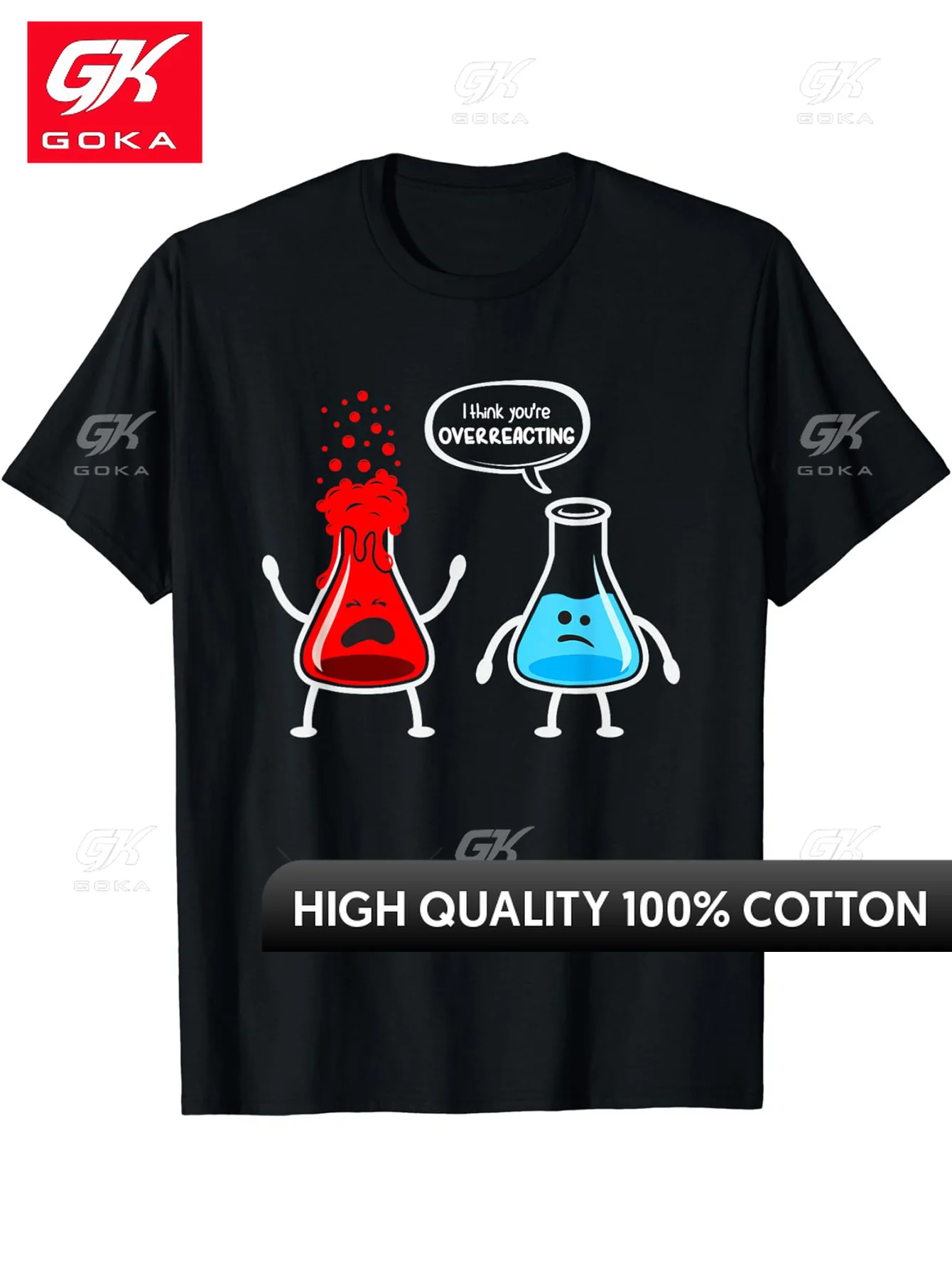 T-shirt À Col Rond Manches Courtes Pour Hommes Motif De Bouteille Chimie Dessin Animé Drôle Été Extérieur