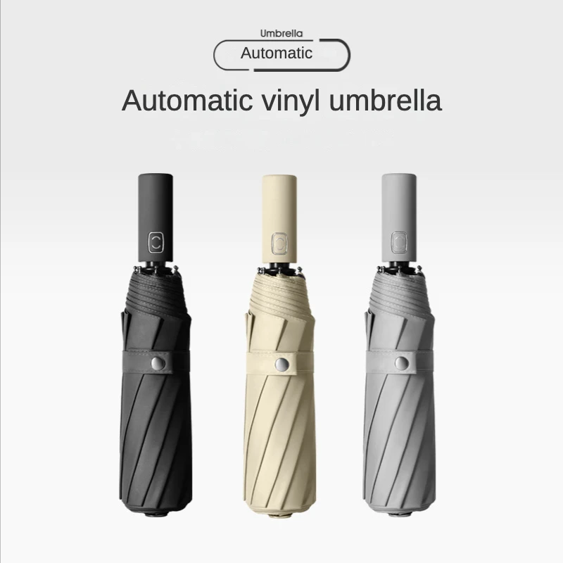 

12/10 Bone Automatic Folding Large Umbrella for Men Women Big Windproof Strong Shade Sunny and Rainy Parasol Umbrellas Paraguas