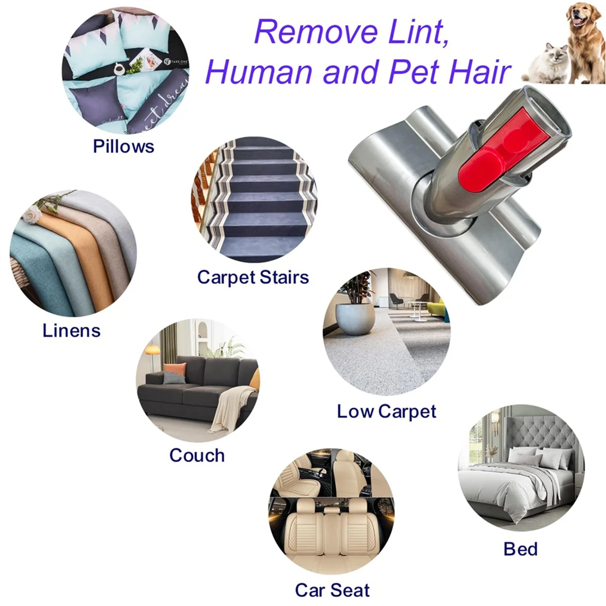 Для беспроводных пылесосов Dyson V7 V8 V10 V11 V15 — мини-моторизованная насадка-щетка