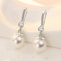 delysia king trendy womens simplicity pearl earrings new elegant temperament high grade bride ear dangler