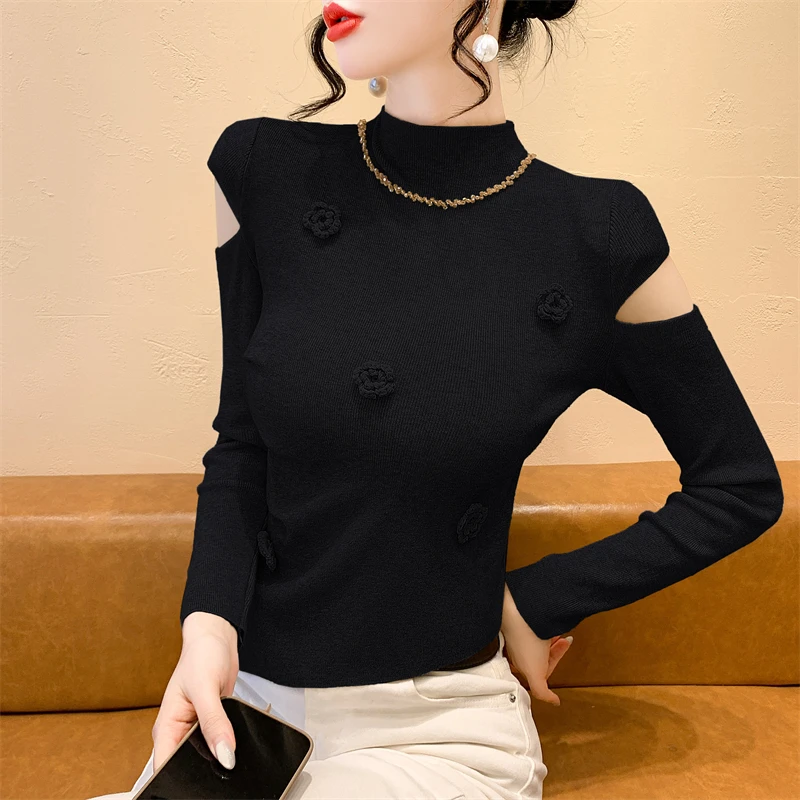 2025 новинка европейская одежда осень зима вязаный свитер женский шикарный