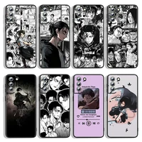 attack on titan japanese anime for samsung galaxy s22 s21 s20 fe ultra s10e s10 s9 s8 s7 s6 edge plus black soft phone case capa