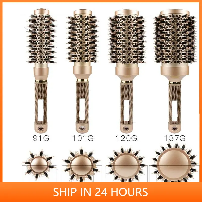 1PC 4 Sizes Professional Salon Styling Tools Round Hair Comb Hairdressing Curling Hair Brushes Comb Barrel Comb 2#