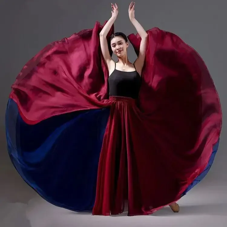 Женская юбка с запахом элегантная шифоновая для танцев в стиле модерн 720 градусов