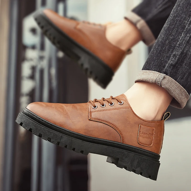 Мужская повседневная прогулочная рабочая обувь на шнуровке. Обувь для вождения.