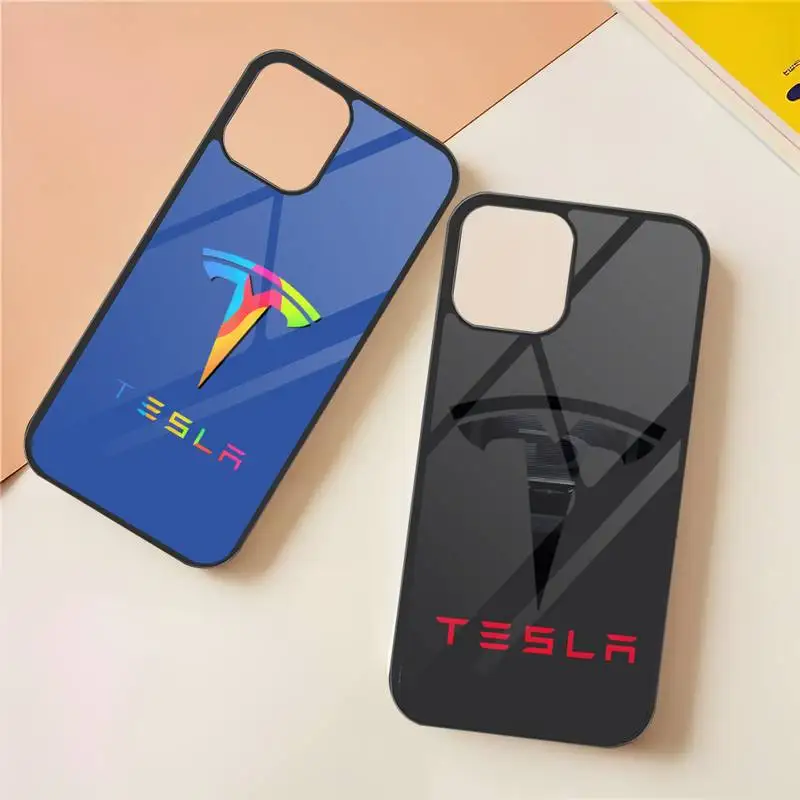 

Новый автомобильный чехол Tesla Loog из поликарбоната и ТПУ для Iphone Apple 12 Pro Max 11 13 14 Mini 6S 7 8 Plus X Xs XR, задняя крышка