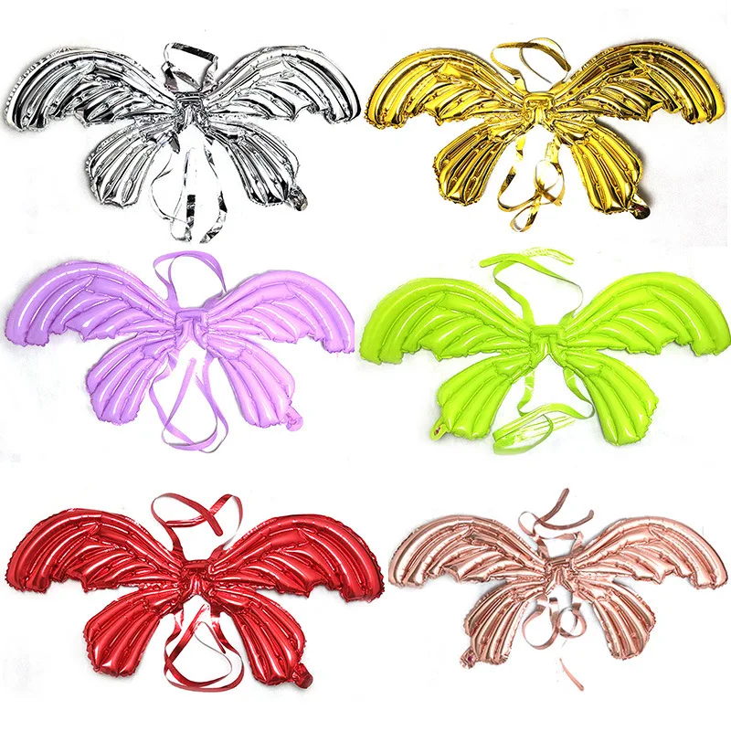 

Lighted Luminous Butterfly Wings Balloon Angel Wings Nylon Aluminum Film Baby Children Sisters Birthday Party Arrangement Photo.