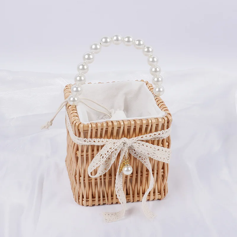 

Соломенные кошельки и сумочки для женщин, корзина из ротанга для женщин, бамбуковые пляжные ручные сумки, Женский тоут с ручками