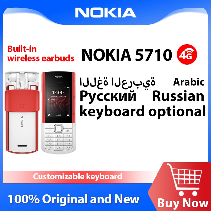 Nokia 5710 XpressAudio Built-In Wireless Earbuds MP3 Player 