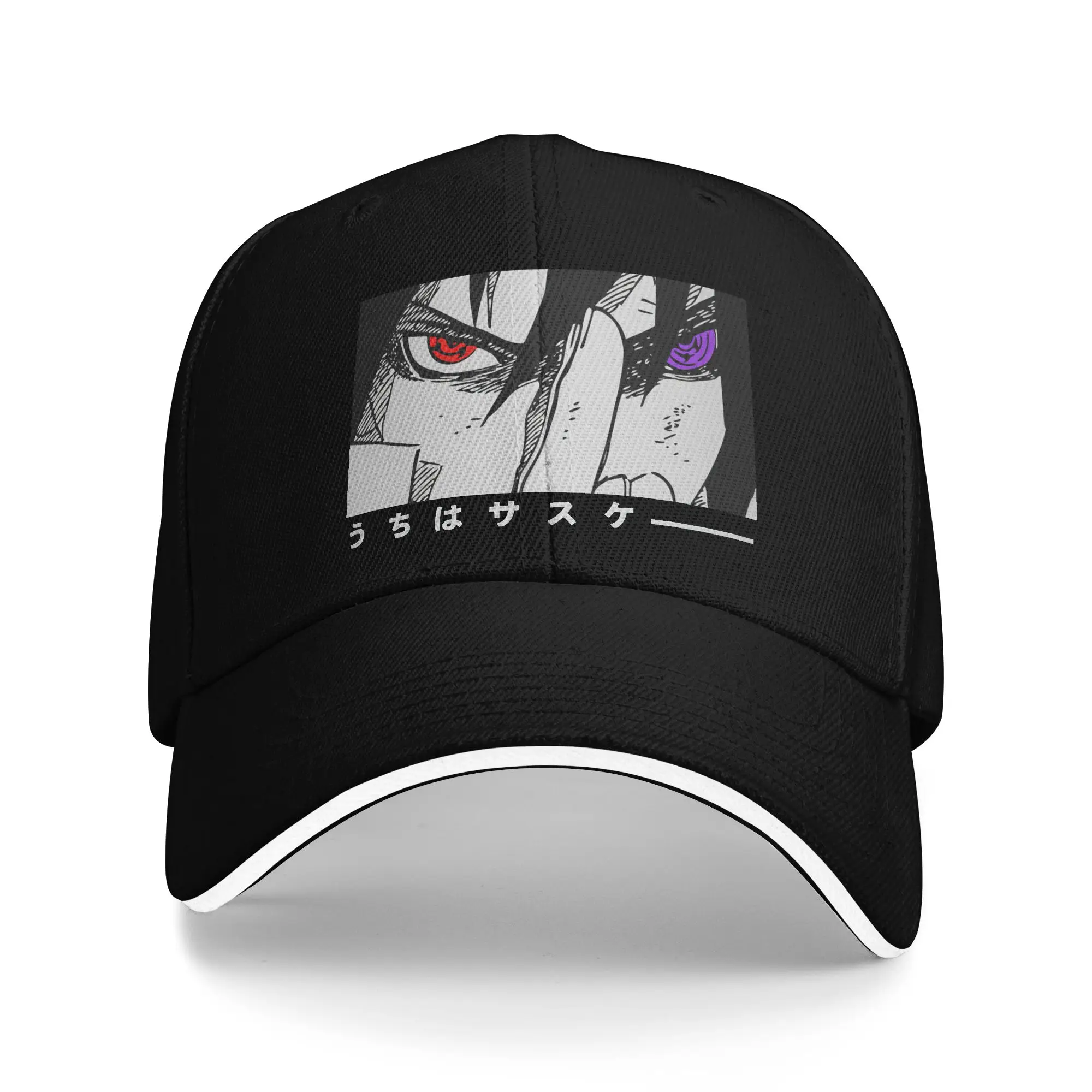 Фото Бейсболка унисекс Naruto Sasuke Uchiha Mangekyo с регулируемой застежкой, летняя, повседневная, для активного отдыха, аниме, манга, 2026 №1