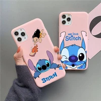 disney cartoon lilo stitch phone case for iphone 13 12 11 pro max mini xs 8 7 6 6s plus x se 2020 xr candy pink silicone cover