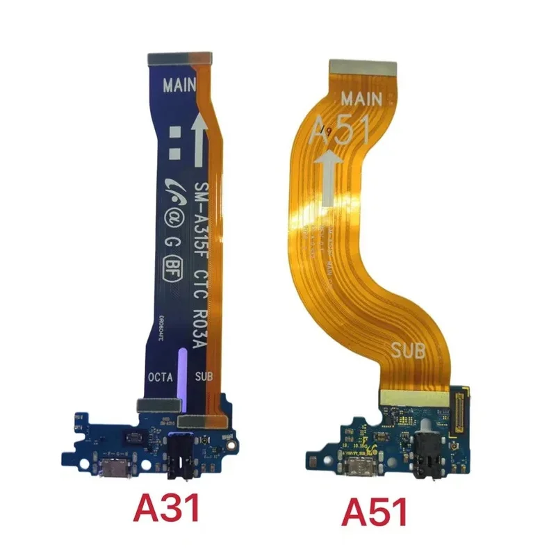 Фото Для Samsung A51 A515 A71 A715 A31 A315 A41 A415 A21S A21: гибкий шлейф USB-разъема для зарядки и основной материнской платы №1