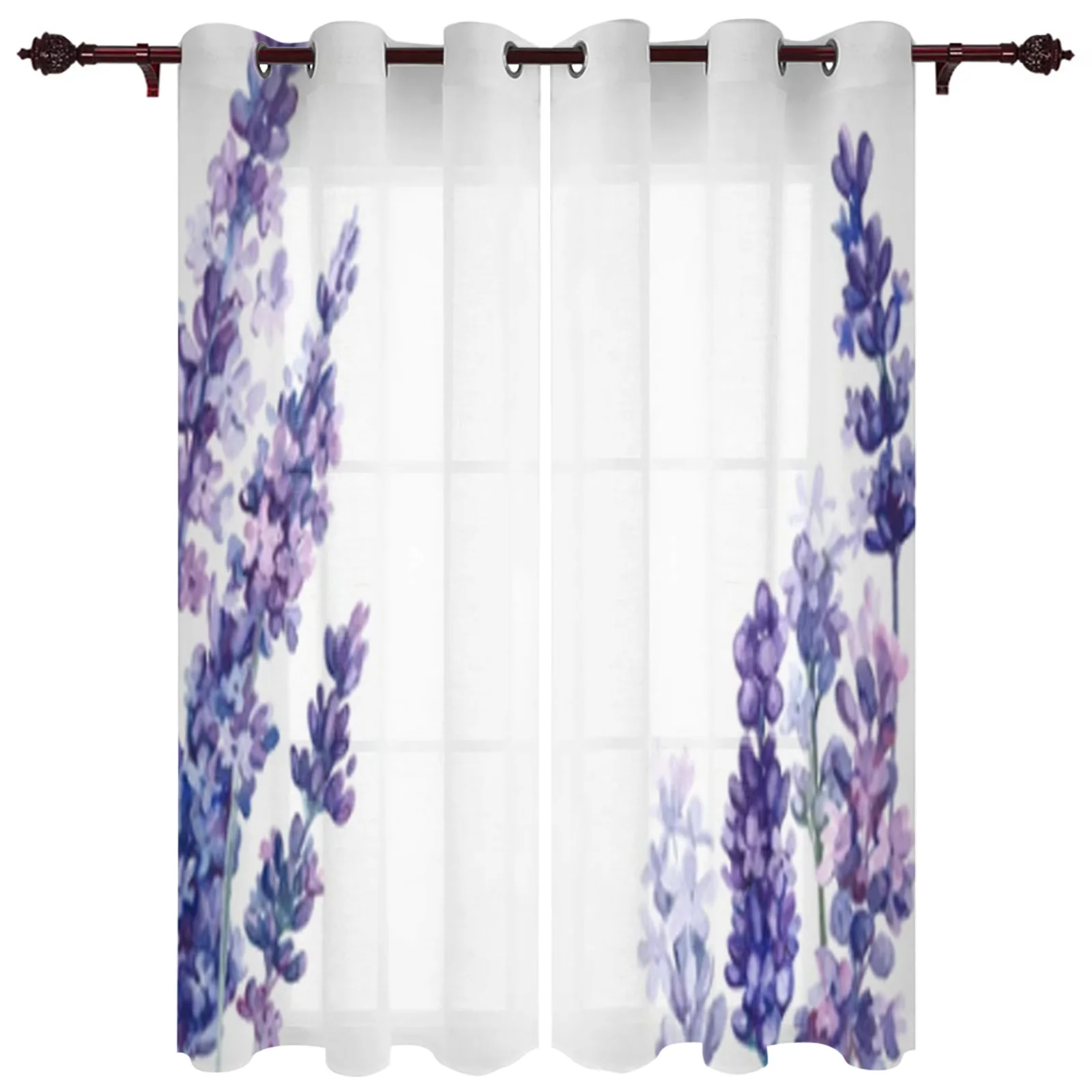 

Flower Lavender Watercolor Luxury Curtains Living Room Bedroom Window Curtain Valance Curtains For Kitchen Home Decor