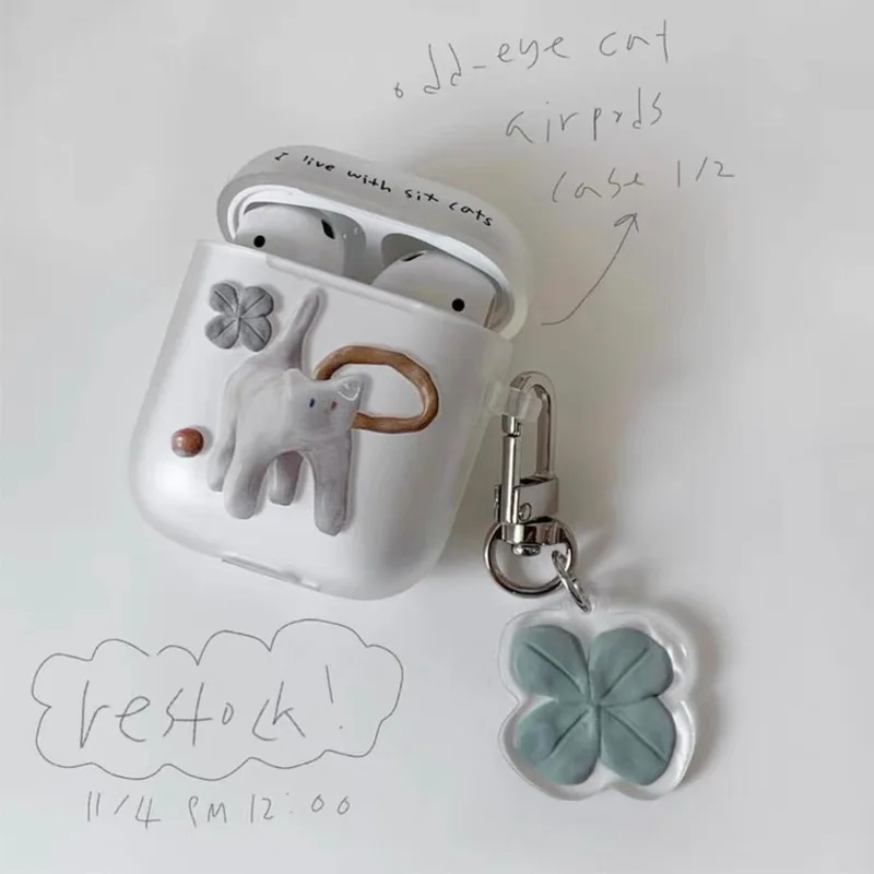 

2022 New Soft Earphone Charging Case For Airpods 3 Cute Cat Bluetooth-Compatible Silicone Cover For Airpods 1 2