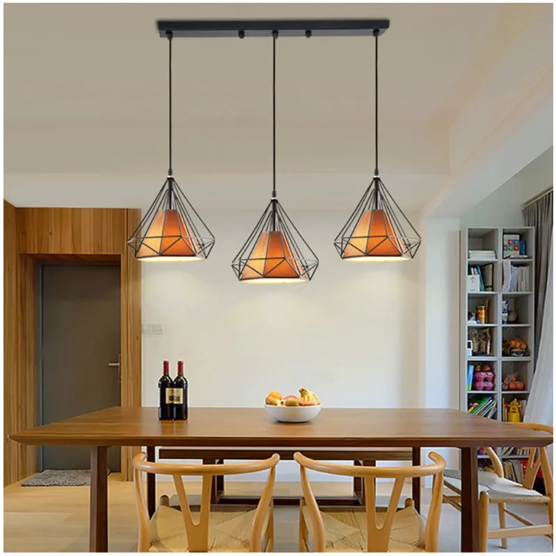 

Nordic retro chandelier Led living room decorative chandelier dining room iron lamp industrial lighting lamp 220V