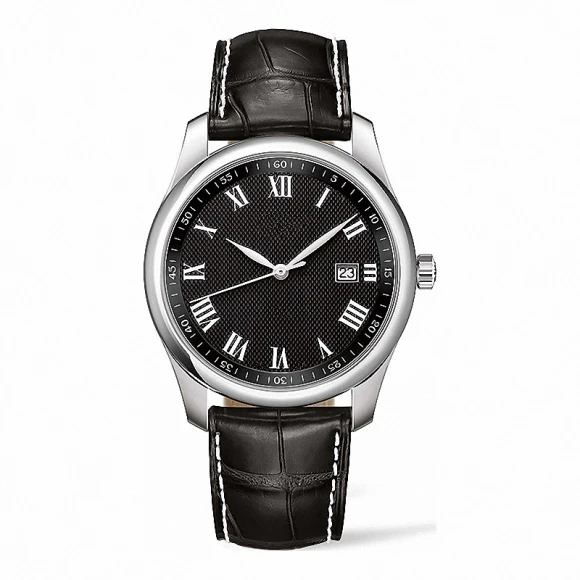 

mens watch calendar automatic mechanical Black Leather
