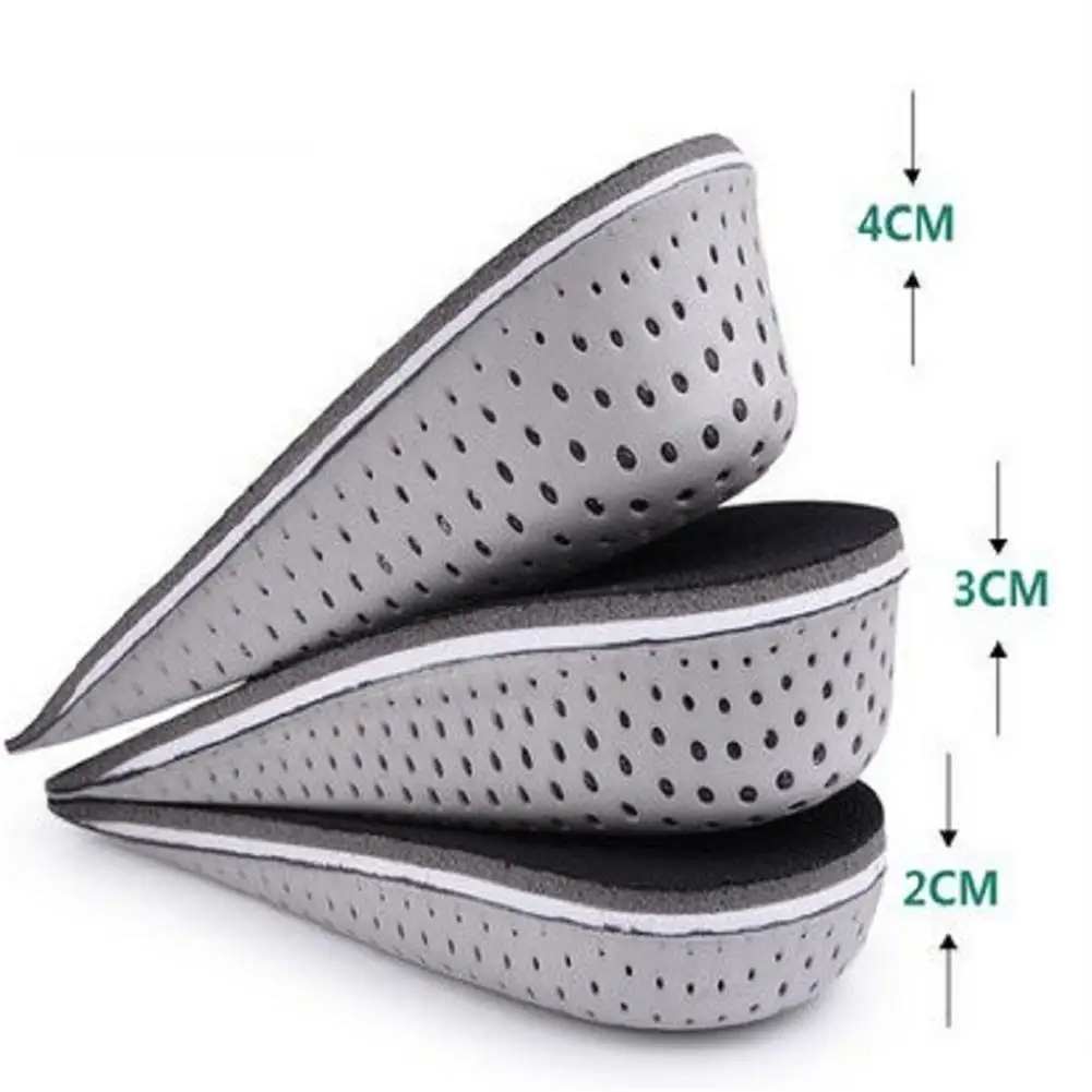 1 Pair Height Insoles Breathable Half Insole Heighten Heel Insert Sport Shoes Pad Cushion 2/3/4cm Height Increase Shoe Insoles