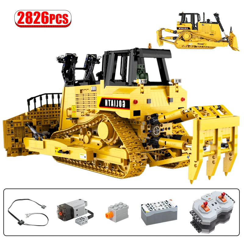 

2826Pcs City RC Engineering Vehicle Building Blocks DIY Remote Control Heavy Bulldozer Car Bricks Toys for Kids Gifts