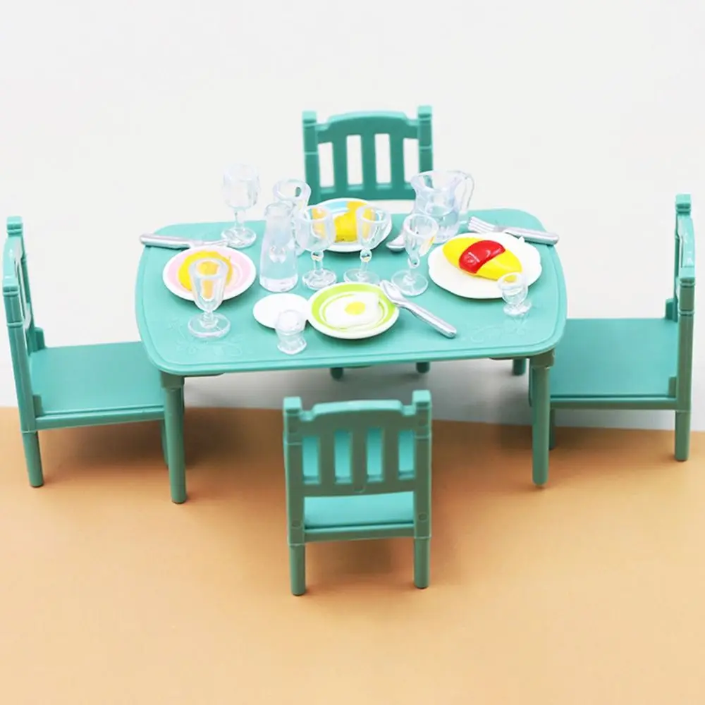 

3 стильные аксессуары Mini 1/12 кукольный домик, Настольная мебель, игрушки, имитация стула, украшение для кукольного дома, пластиковый стол