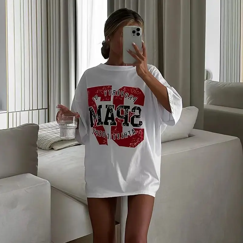 Летняя американская женская высококачественная футболка с короткими рукавами и