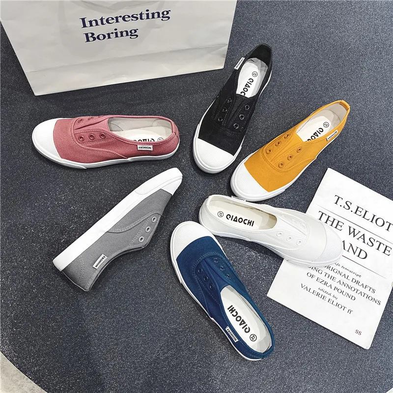 Women Canvas Shoes Fashion Sneakers White Ladies loafers Casual Vulcanize Shoes Woman Skateboarding Run Sneakers High Quality