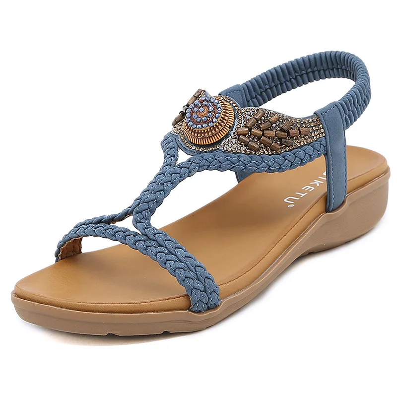 

Summer Women Sandals Bohemia Casual Flip Flops Soft Flats Beach Shoes Woman Comfortable Plus Size Wedge Sandalias Zapatos Mujer