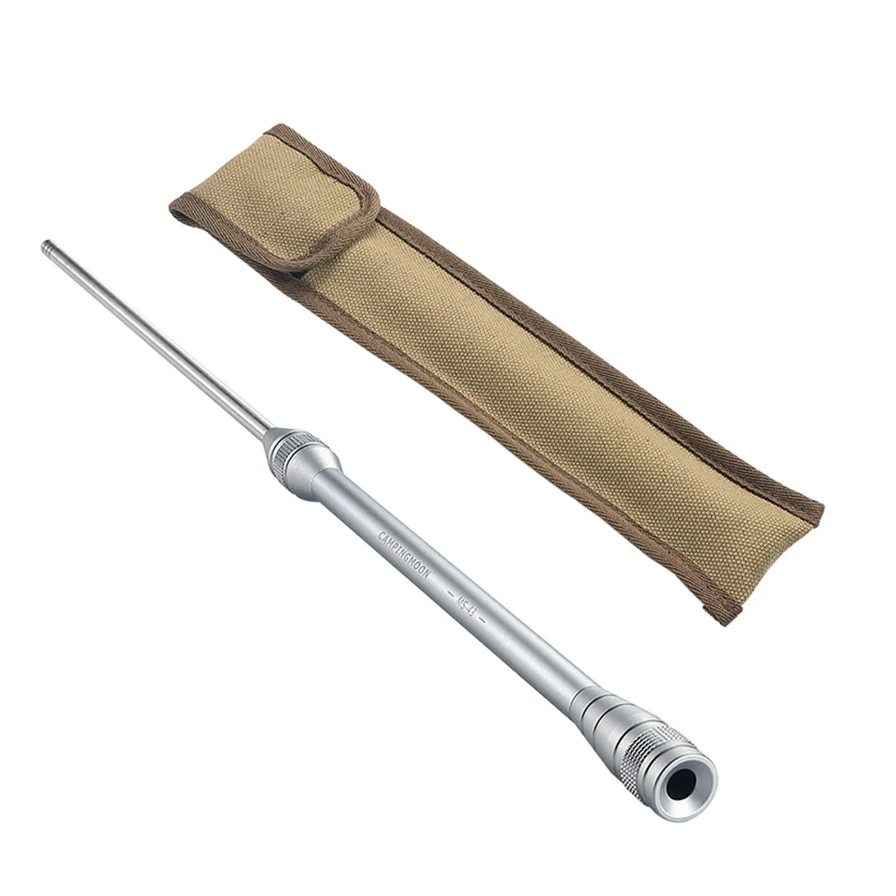 

Blow Fire Tube Fire Blowpipe With Storage Bag Aluminum Alloy Anti-slip Design Camping Supplies Firing Tool For Outdoor Cooking