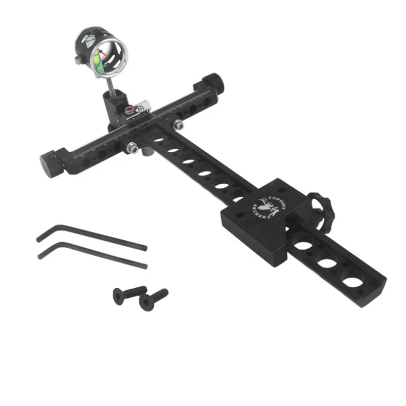 

Accessories Durable Portable Compound Bow Sight Aluminum 1 set 4X Lens Archery Detachable Long Bracket Practice