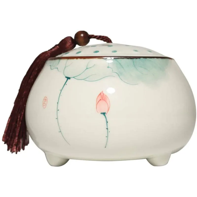 

Tea Pot Chinese Ceramic Storage Pot Kitchen Food Storage Pot with Lid Snacks Snacks Spices Cereals Cereals Cereals