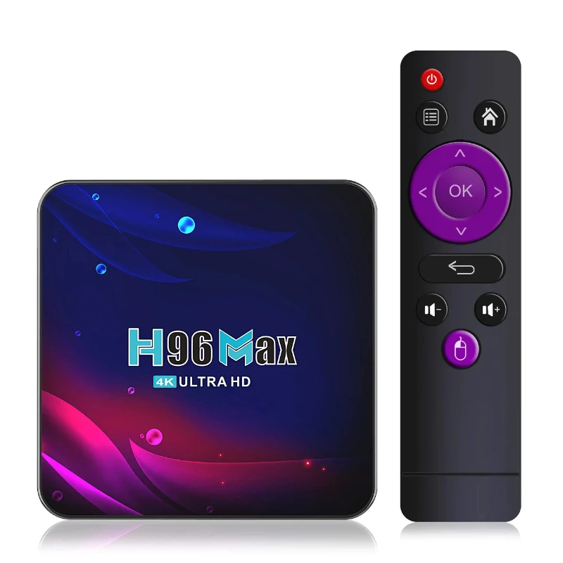 

Android Smart TV Box 4G+64GB H96 Max Android 11.0 RK3318 Quad-Core with 2.4G WiFi 4K Ultra HD H.265 Streaming Media Player