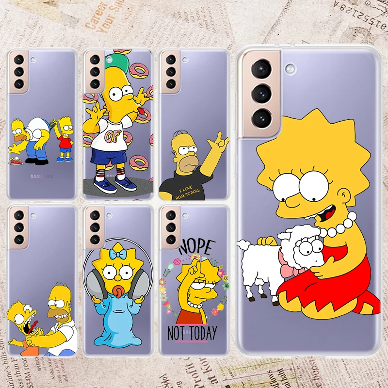 

Disney Art The Simpsons For Samsung Galaxy S22 S21 S20 FE Ultra Pro Lite S10 5G S10E S9 S8 Plus Soft Transparent Phone Case
