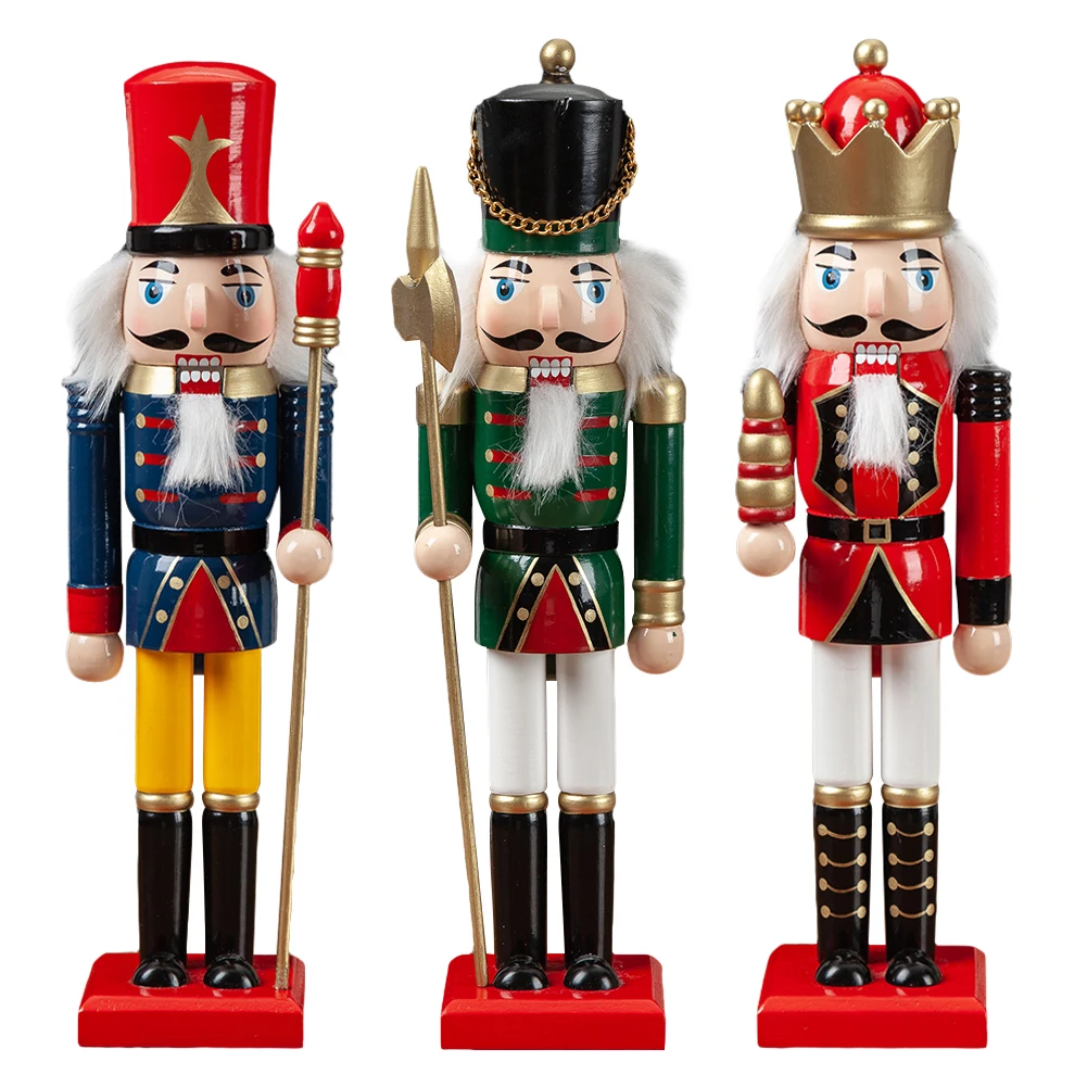 

Multi Patterns Nutcracker Puppet Christmas Wooden Doll Child Gift Handcraft Guard Soldier Walnut Toy Ornaments Home Decoration