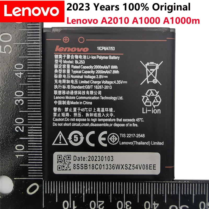

Аккумулятор BL253 высокой емкости 2023 мАч для Lenovo A2010 Bateria A 2050/BL 2010 BL-253 A1000 A1000m A 253 мобильный телефон