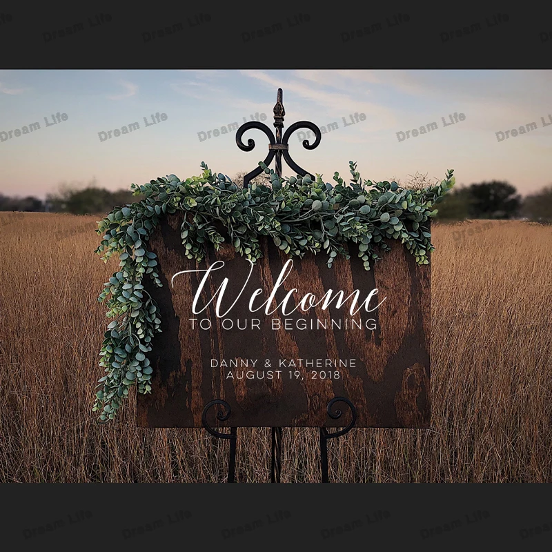 

Welcome to Our Beginning Wedding Vinyl Decals Wall Sticker Wedding Sign Personalise Name and Date Stickers Decal Wedding Decor