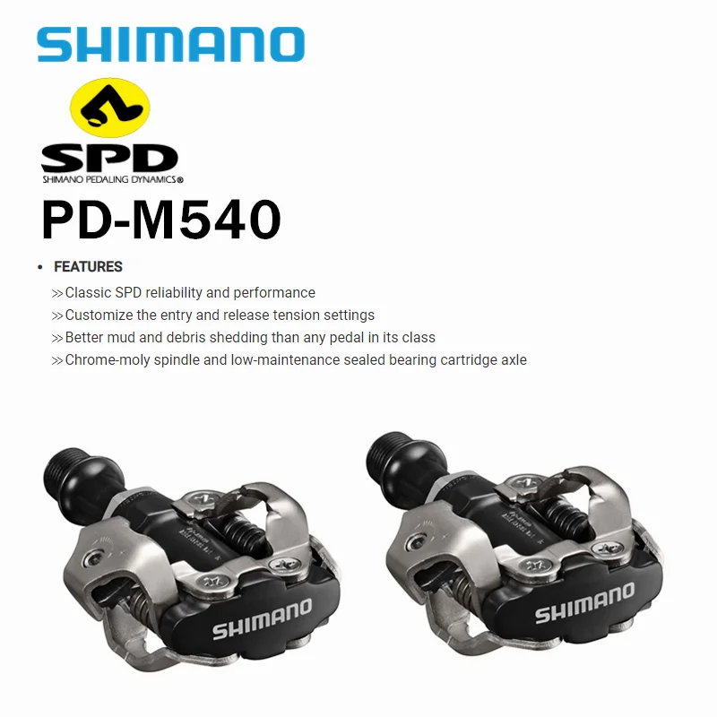 

Оригинальные велосипедные педали SHIMANO PD-M540 SPD, велосипедные педали для горного велосипеда с самоблокировкой, EPDM540L PD M540, черные