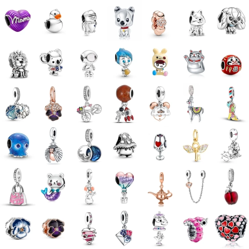 

New Fashion Classic Astronaut Wine Cup Dog Balloons Beads Suitable for Original Pandora Women's Bracelets Jewelry Gifts
