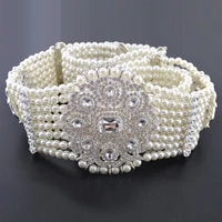 arabian moroccan bridal belt silver color metal flower belt ethiopian wedding long floral handmade imitation pearl belt