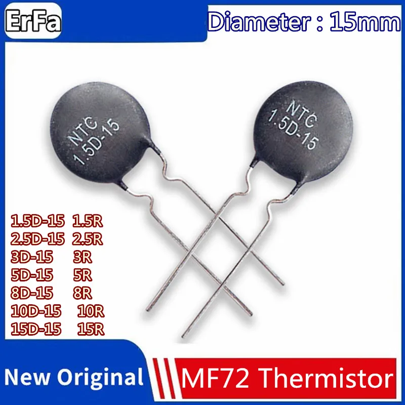 

Терморезистор MF72 15 мм NTC резистор 10D-15 10R 15D-15 15R 1.5D-15 1.5R 2.5D-15 2.5R 3D-15 3R 5D-15 5R 8D-15 8R, 5 шт.
