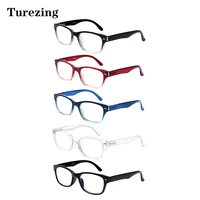 turezing 5 pack hd reading glasses spring hinge men women wear comfort eyeglasses 0 600