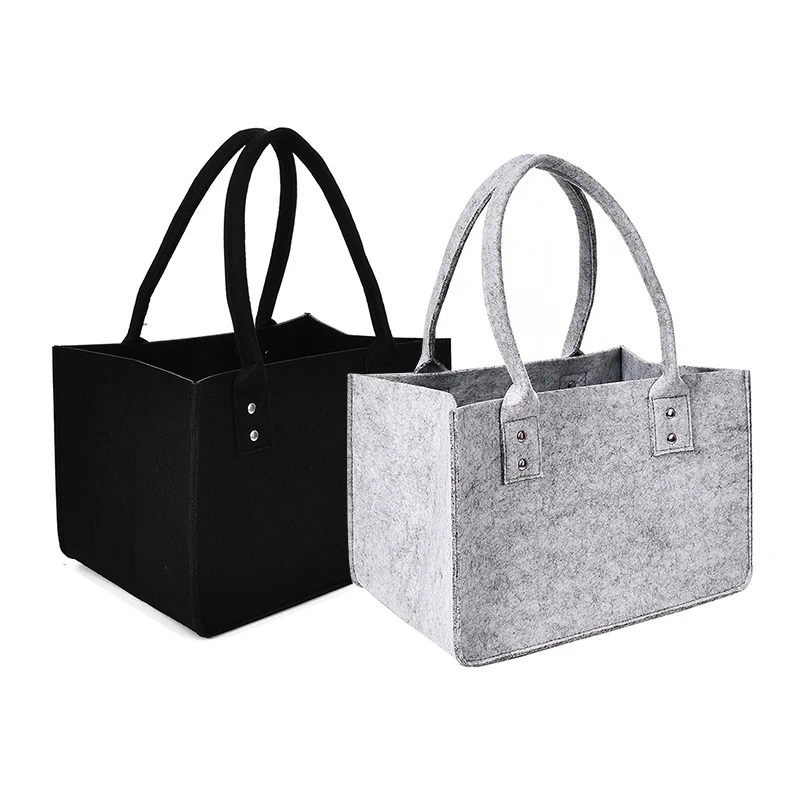 

Felt Storage Bag Large Capacity Shopping Handbag Foldable Tote Bags Laundry Basket Toy Book Sundries Firewood Organizer