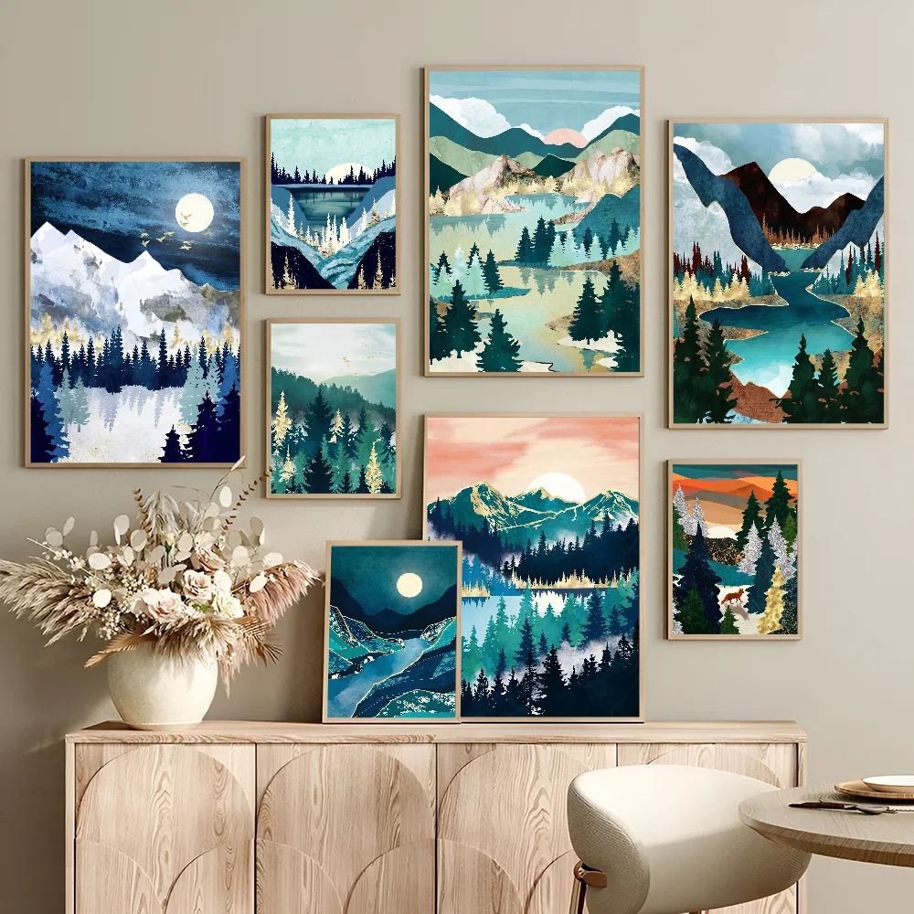 Moonlit Snow классический аниме постер водостойкая бумажная наклейка кофейня бар