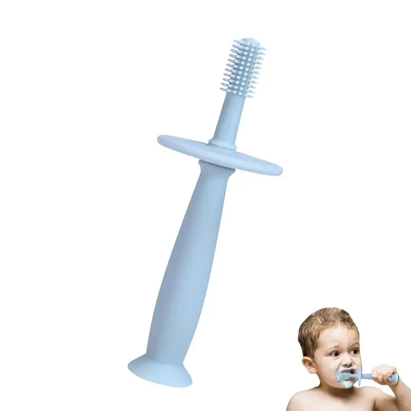 

Infant Teether Toothbrush 360Training Toothbrushes With Suction Base Soft Toddler Teether Silicone Teething Toys/Pacifier Gum