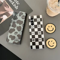 smile face phone case for samsung galaxy z flod 3 cover folding phone protective shell for samsung galaxy z flod 3 pc hard case