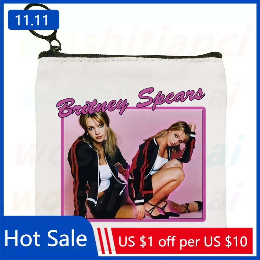 

Britney Spears Canvas Coin Purse Custom Coin Purse Illustration Key Case Simple Small Cloth Bag New Creative Coin Purse