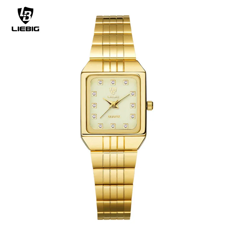 

LIEBIG Gold Stainless Steel Watches Women Luxury Clock Ladies Fluorescent Wristwatch reloj mujer Relogio Feminino Female Bracele