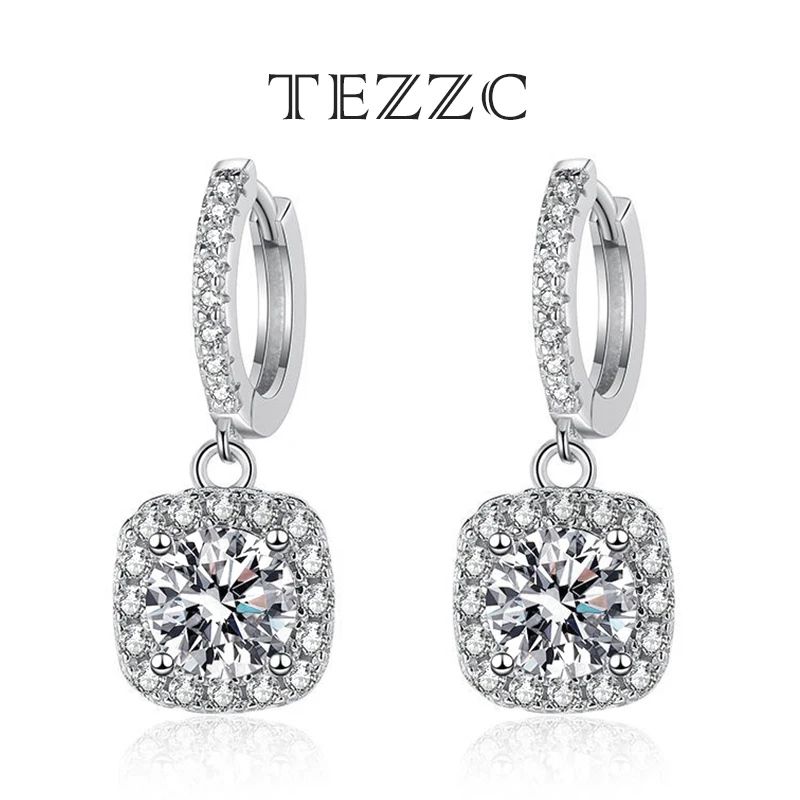 

Tezzc 2ct 8mm Moissanite Earrings for Women 925 Sterling Silver Original Certified Moissanite Hoop Drop Dangle Earring Jewely