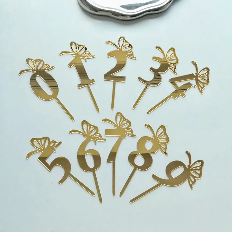 

Золотой акриловый топпер для торта 0-9 YXMJMXS