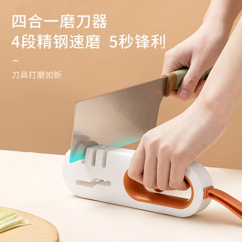 

Creative Stainless Steel Knife Sharpener Household Fast Sharpening Kitchen Knife Scissors Whetstone Special Tool Facas Gadgets