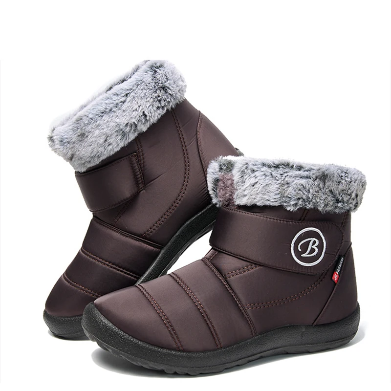 Women Plush Snow Boots Fashion Zipper Winter Booties Female Casual Waterproof Shoes Comfortable Fur Solid Warm Thicken Footwear