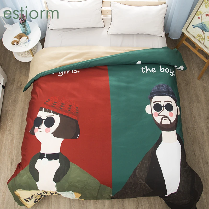 

Unique Duvet Cover Set Single Double Twin Full King Queen Size Duvet covers Cute Adult Student kids Quilt Cover With Pillowcase